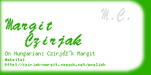 margit czirjak business card